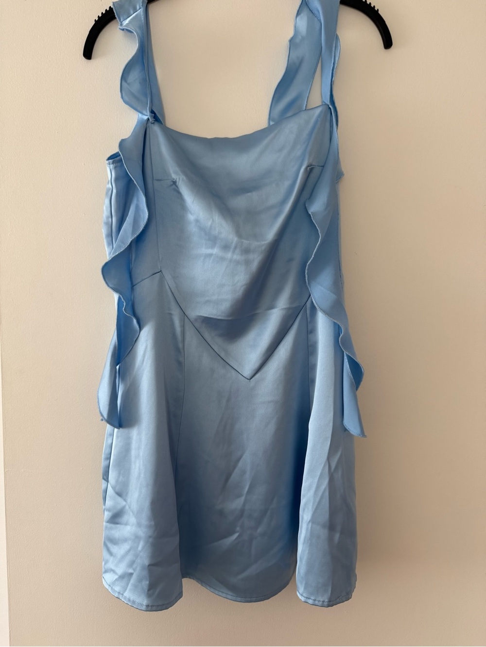 Forever 21 Light Blue Ruffle Strap Mini Dress